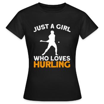 Schleudern Hurling - Frauen T-Shirt - Schwarz - Vorne - AI Model Female 172 dark (172cm)