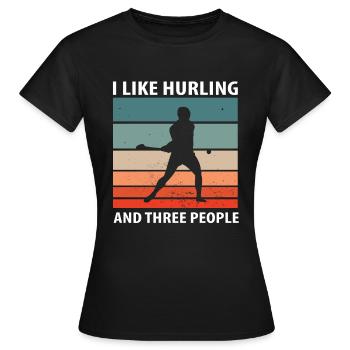 Schleudern Hurling - Frauen T-Shirt - Schwarz - Vorne - AI Model Female 172 dark (172cm)