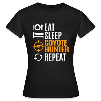Coyote Hunting Coyote Jagen Geschenk - Frauen T-Shirt - Schwarz - Vorne - AI Model Female 172 dark (172cm)