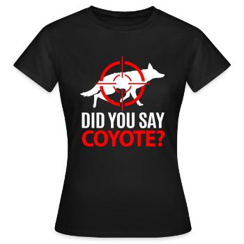 Coyote Hunting Coyote Jagen Geschenk - Frauen T-Shirt - Schwarz - Vorne - AI Model Female 172 dark (172cm)