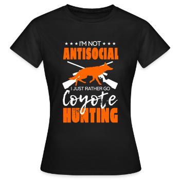 Coyote Hunting Coyote Jagen Geschenk - Frauen T-Shirt - Schwarz - Vorne - AI Model Female 172 dark (172cm)