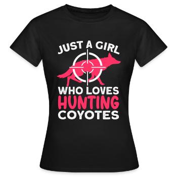 Coyote Hunting Coyote Jagen Geschenk - Frauen T-Shirt - Schwarz - Vorne - AI Model Female 172 dark (172cm)