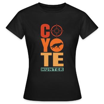 Coyote Hunting Coyote Jagen Geschenk - Frauen T-Shirt - Schwarz - Vorne - AI Model Female 172 dark (172cm)