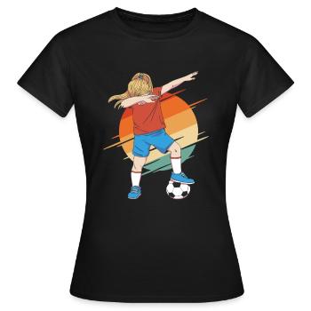 Football féminin - T-shirt Femme - noir - Devant - AI Model Female 172 dark (172cm)