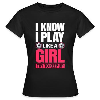 Football féminin - T-shirt Femme - noir - Devant - AI Model Female 172 dark (172cm)