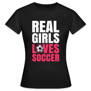 Football féminin - T-shirt Femme - noir - Devant - AI Model Female 172 dark (172cm)