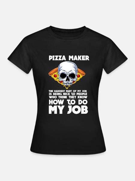 Pizza - Frauen T-Shirt - Schwarz