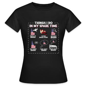 Idaho - T-shirt Femme - noir - Devant - AI Model Female 172 dark (172cm)