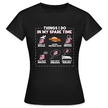 Indiana - T-shirt Femme - noir - Devant - AI Model Female 172 dark (172cm)