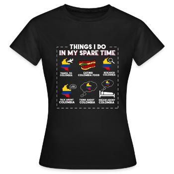 Kolumbien - Frauen T-Shirt - Schwarz - Vorne - AI Model Female 172 dark (172cm)