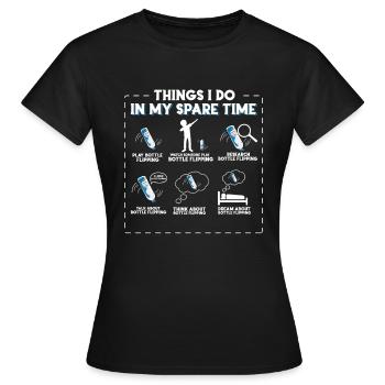 Bouteille d’eau Bouteille retournée Bouteille d’eau - T-shirt Femme - noir - Devant - AI Model Female 172 dark (172cm)