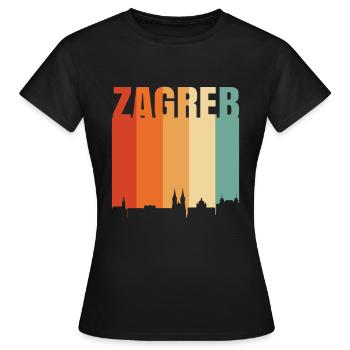 Zagreb Croatie Skyline - T-shirt Femme - noir - Devant - AI Model Female 172 dark (172cm)