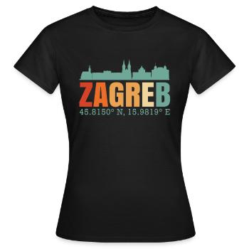 Zagreb Croatie Skyline - T-shirt Femme - noir - Devant - AI Model Female 172 dark (172cm)