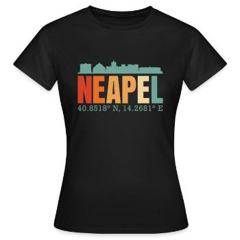 Neapel Italien Skyline - Frauen T-Shirt - Schwarz - Vorne - AI Model Female 172 dark (172cm)
