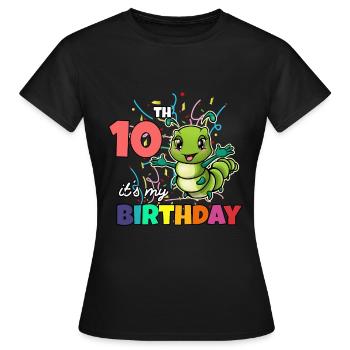 Raupe - Frauen T-Shirt - Schwarz - Vorne - AI Model Female 172 dark (172cm)