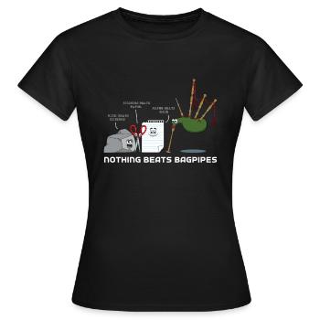 Dudelsack - Frauen T-Shirt - Schwarz - Vorne - AI Model Female 172 dark (172cm)