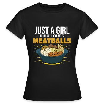 Boulettes de viande Boulettes de viande Cadeau - T-shirt Femme - noir - Devant - AI Model Female 172 dark (172cm)