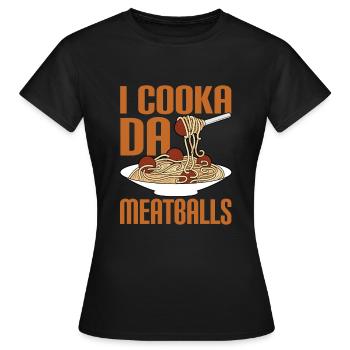 Boulettes de viande Boulettes de viande Cadeau - T-shirt Femme - noir - Devant - AI Model Female 172 dark (172cm)