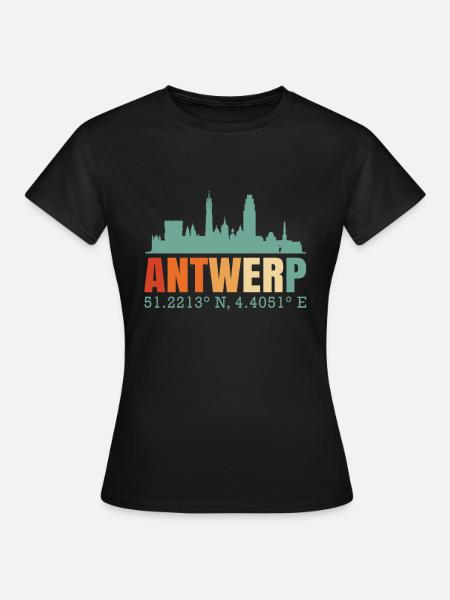 Skyline van Antwerpen Nederland - Vrouwen T-shirt - zwart