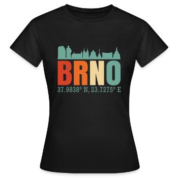 Brünn Tschechische Republik Skyline - Frauen T-Shirt - Schwarz - Vorne - AI Model Female 172 dark (172cm)