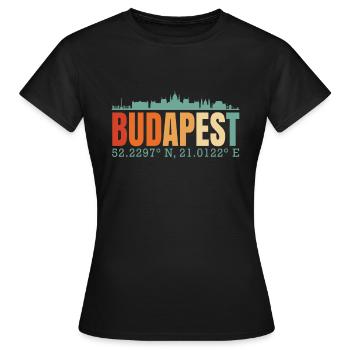 Budapest Ungarn Ungarn Skyline - Frauen T-Shirt - Schwarz - Vorne - AI Model Female 172 dark (172cm)