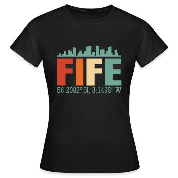 Fife UK England - Frauen T-Shirt - Schwarz - Vorne - AI Model Female 172 dark (172cm)