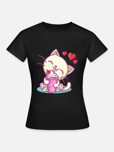 Milchshake Milchdrink Milch Geschenk - Frauen T-Shirt - Schwarz