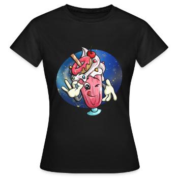 Milkshake Boisson au lait Cadeau au lait - T-shirt Femme - noir - Devant - AI Model Female 172 dark (172cm)