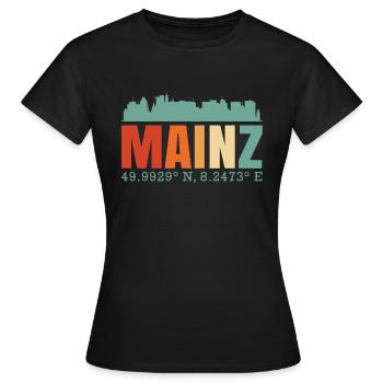 Mainz Skyline - Frauen T-Shirt - Schwarz - Vorne - AI Model Female 172 dark (172cm)