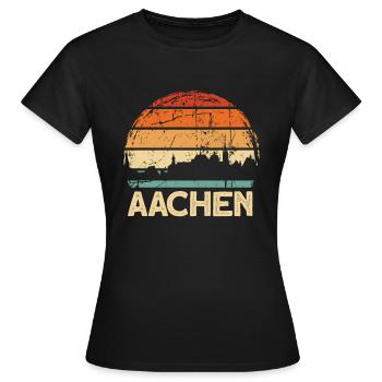 Aix-la-Chapelle - T-shirt Femme - noir - Devant - AI Model Female 172 dark (172cm)