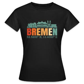 Brême - T-shirt Femme - noir - Devant - AI Model Female 172 dark (172cm)