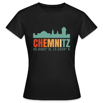 Chemnitz - T-shirt Femme - noir - Devant - AI Model Female 172 dark (172cm)