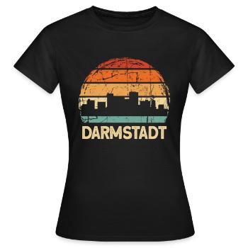 Darmstadt - Frauen T-Shirt - Schwarz - Vorne - AI Model Female 172 dark (172cm)