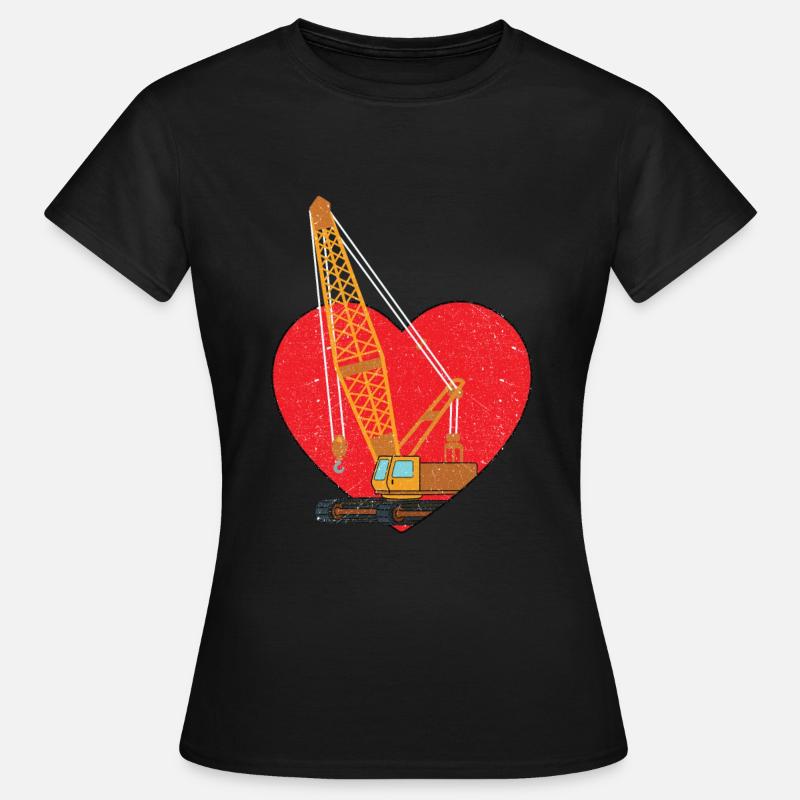 Kranführer Kran Geschenk - Frauen T-Shirt - Schwarz