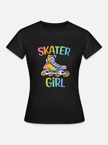 Inlineskating Inlineskater Geschenk - Frauen T-Shirt - Schwarz