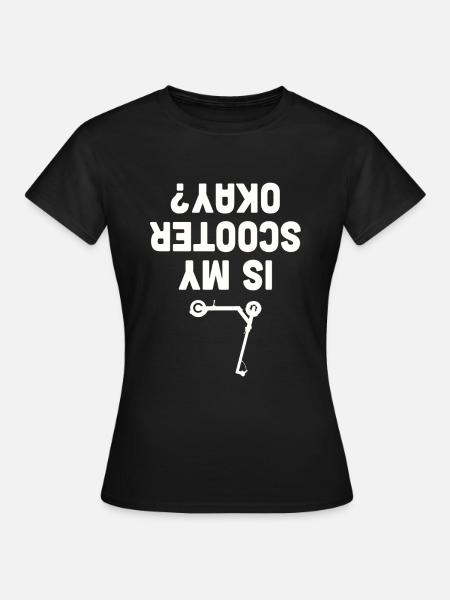 Scooter Roller Tretroller Geschenk - Frauen T-Shirt - Schwarz