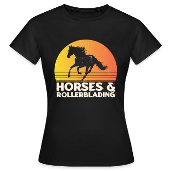 Inline Skating Inline Skating Gift - Women's T-Shirt - black - Front - AI Model Female 172 dark (172cm)