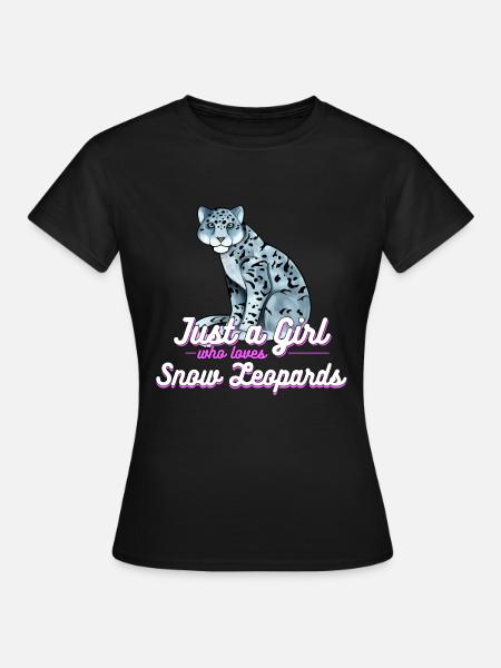 Schneeleopard - Frauen T-Shirt - Schwarz