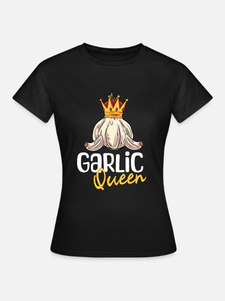 Knoblauch Knoblauchbrot Geschenk - Frauen T-Shirt - Schwarz