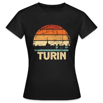 Turin - T-shirt Femme - noir - Devant - AI Model Female 172 dark (172cm)