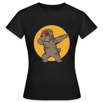 Chinese Shar Pei - Frauen T-Shirt - Schwarz - Vorne - AI Model Female 172 dark (172cm)