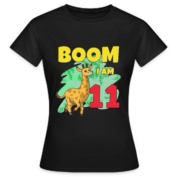 11th birthday giraffe - Women's T-Shirt - black - Front - AI Model Female 172 dark (172cm)