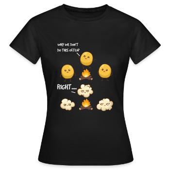 Popcorn Camping Citation Drôle Popcorn - T-shirt Femme - noir - Devant - AI Model Female 172 dark (172cm)