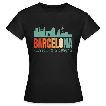 Barcelone - T-shirt Femme - noir - Devant - AI Model Female 172 dark (172cm)