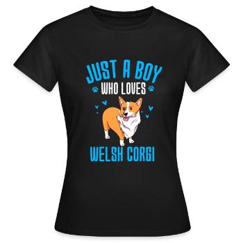 Corgi gallois - T-shirt Femme - noir - Devant - AI Model Female 172 dark (172cm)