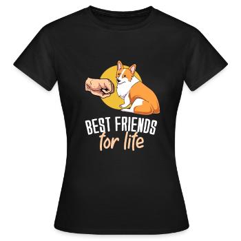 Corgi gallois - T-shirt Femme - noir - Devant - AI Model Female 172 dark (172cm)