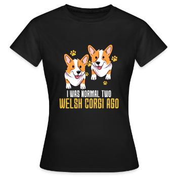 Corgi gallois - T-shirt Femme - noir - Devant - AI Model Female 172 dark (172cm)
