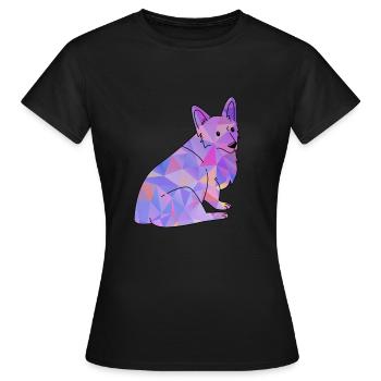 Corgi gallois - T-shirt Femme - noir - Devant - AI Model Female 172 dark (172cm)