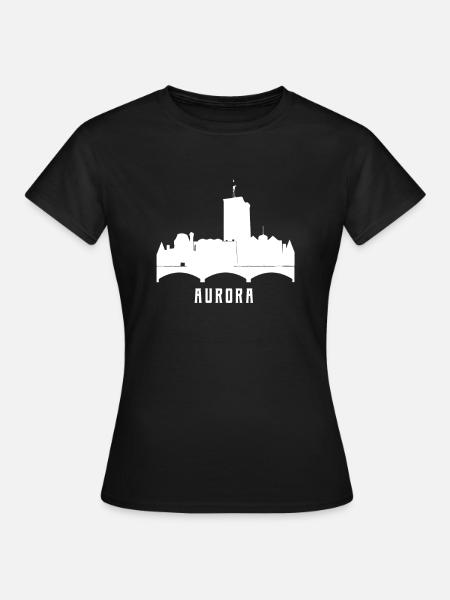 Aurora Skyline - Frauen T-Shirt - Schwarz