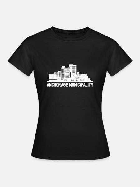 Anchorage Municipality Skyline - Frauen T-Shirt - Schwarz